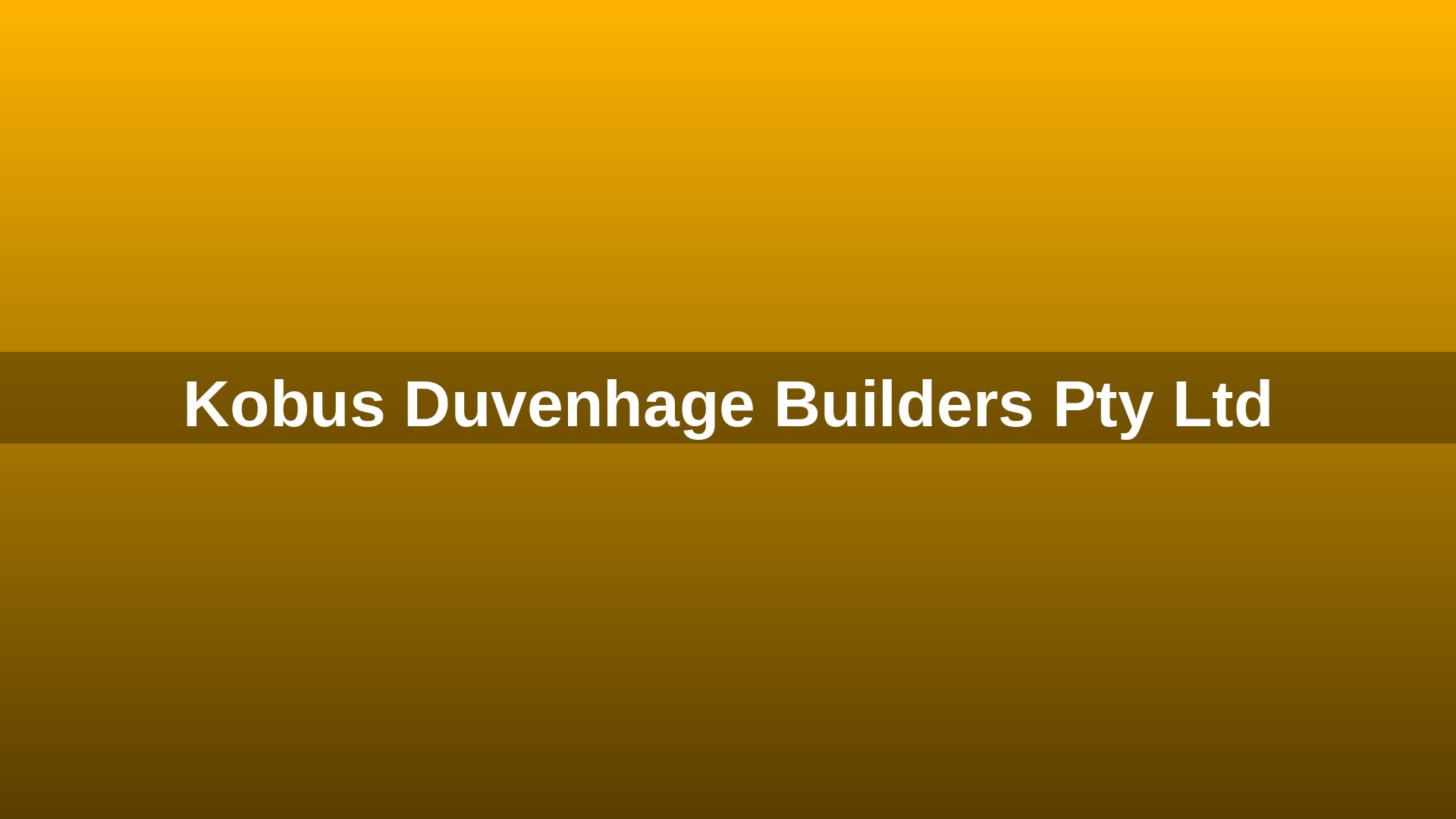 Kobus Duvenhage Builders - Trusted Builders in the Northern Cape